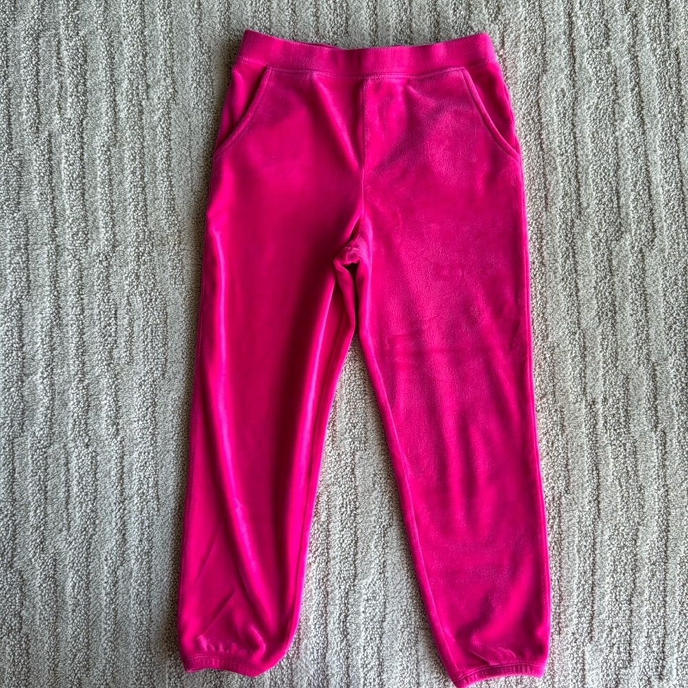Lilly Pulitzer girls Mini Mallie velour pants “plumeria pink” size M/6-7